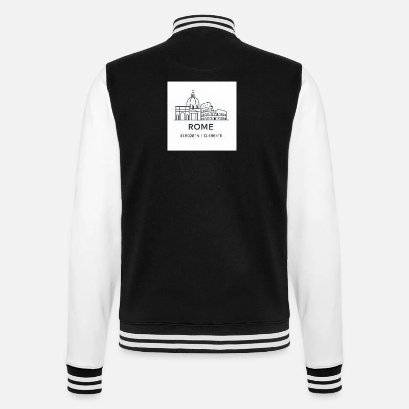 Rom Linienkunst Silhouette Wahrzeichen - College-Sweatjacke - Schwarz/Weiß