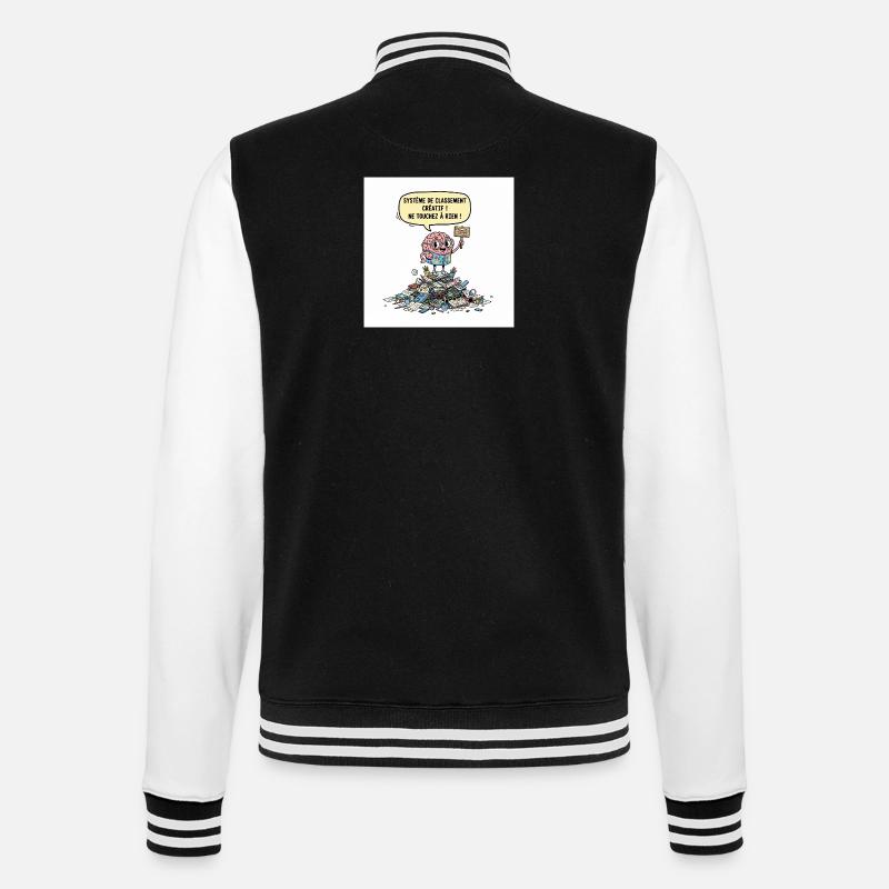 Creative Chaos Brain - College Sweat Jacket - black/white