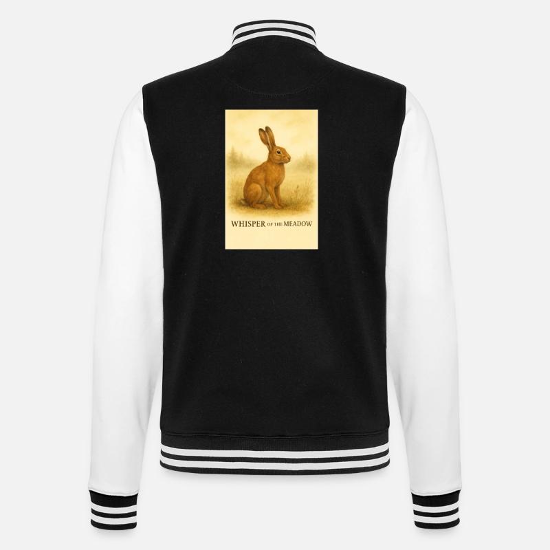 Flüstern des Wiesenhasen - College-Sweatjacke - Schwarz/Weiß