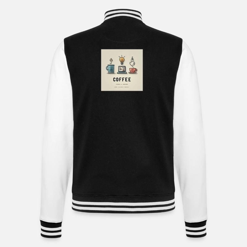 Coffee Code Design - College Sweat Jacket - black/white
