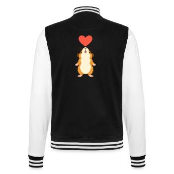 Meerschweinchen mit Herz - College-Sweatjacke - Schwarz/Weiß - Hinten - Marisol (170cm)