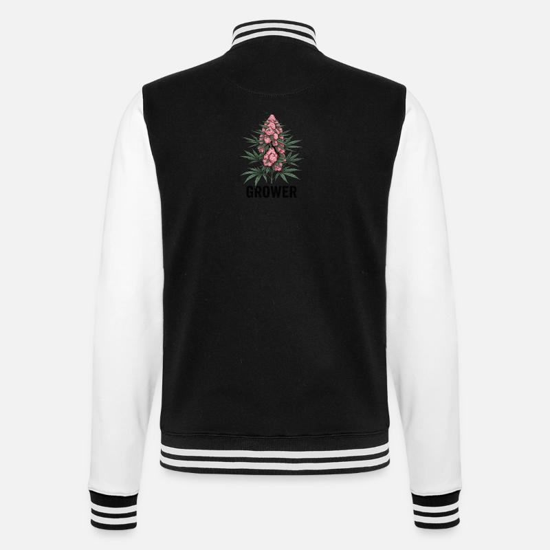 Cannabis-Anbauer-Kaugummi - College-Sweatjacke - Schwarz/Weiß