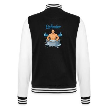 Eisbader Muskelmann im Eisbad - College-Sweatjacke - Schwarz/Weiß - Hinten - Marisol (170cm)