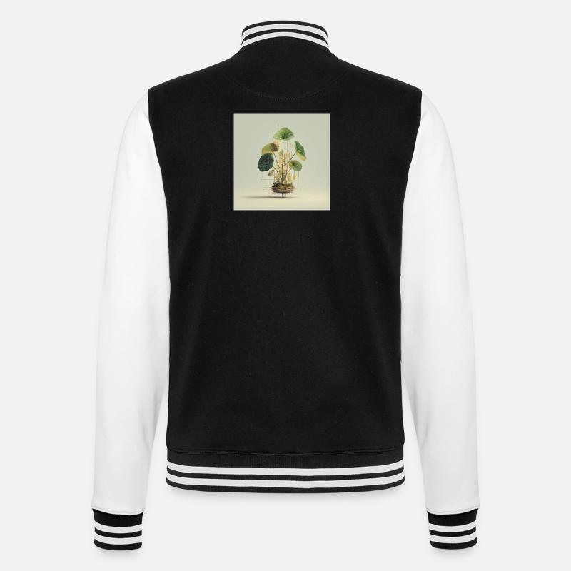 TechnoPflanze: Goldene Knoten - College-Sweatjacke - Schwarz/Weiß