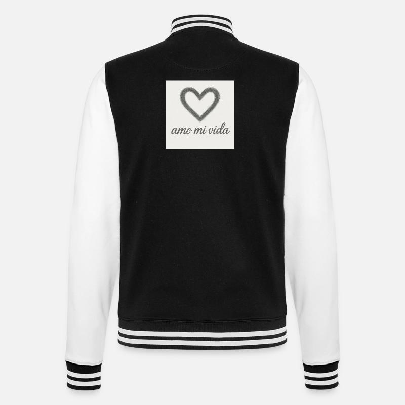 Herz und Lebensfreude - College-Sweatjacke - Schwarz/Weiß