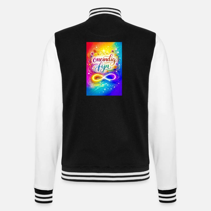 Unendlich feines farbenfrohes Design - College-Sweatjacke - Schwarz/Weiß