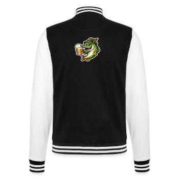 Petri Heil! - Funny Pike with Beer - College Sweat Jacket - black/white - Back - Marisol (170cm)