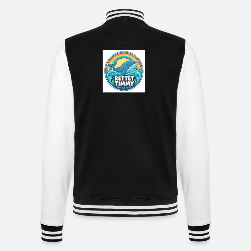 Rettet Timmy – Save Our Whale - College Sweat Jacket - black/white