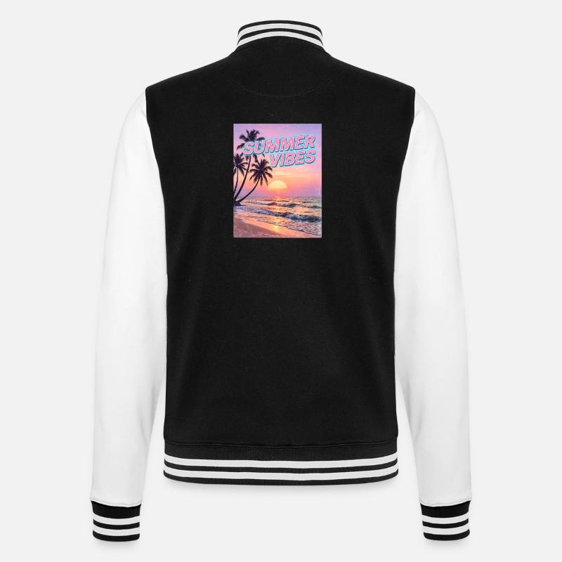 Summer Vibes Retro Sunset Beach - Veste Teddy - noir/blanc