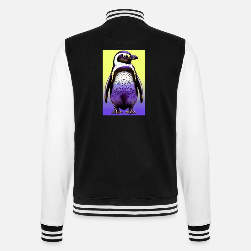 Pinguin - College-Sweatjacke - Schwarz/Weiß