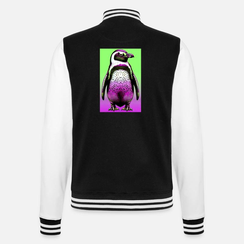 Pinguin - College-Sweatjacke - Schwarz/Weiß