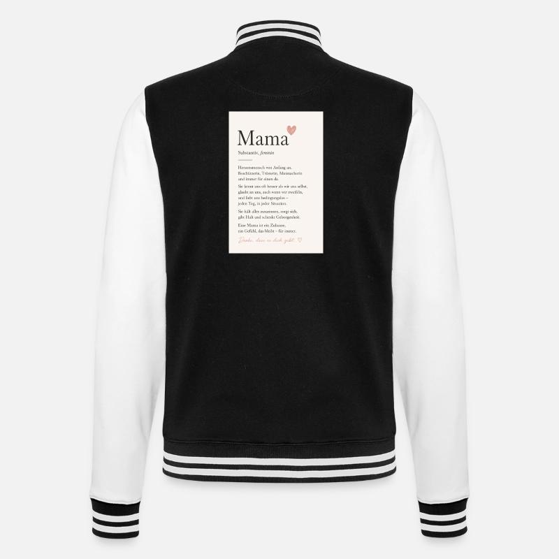 Danke Mama - College-Sweatjacke - Schwarz/Weiß