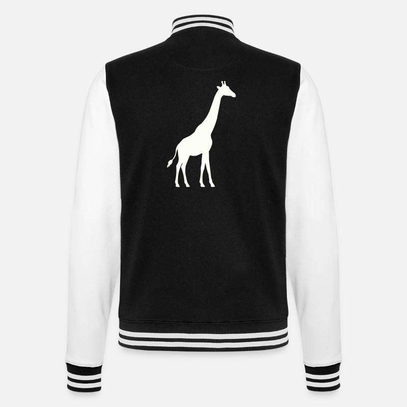 Silhouette de girafe - Veste Teddy - noir/blanc