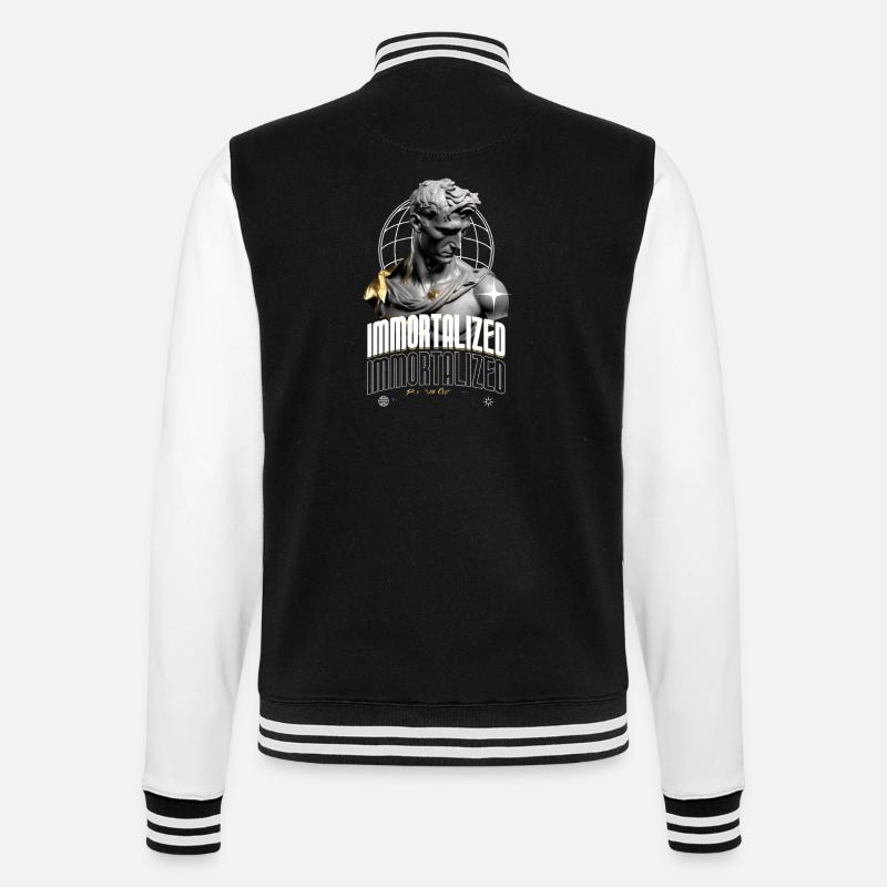 Immortalized Sculpture Globe - College Sweat Jacket - black/white
