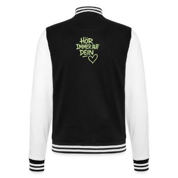 Hör immer auf dein Herz - College-Sweatjacke - Schwarz/Weiß - Hinten - Marisol (170cm)