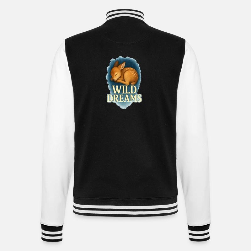 Wild Dreams – Schlafendes Rehkitz - College-Sweatjacke - Schwarz/Weiß