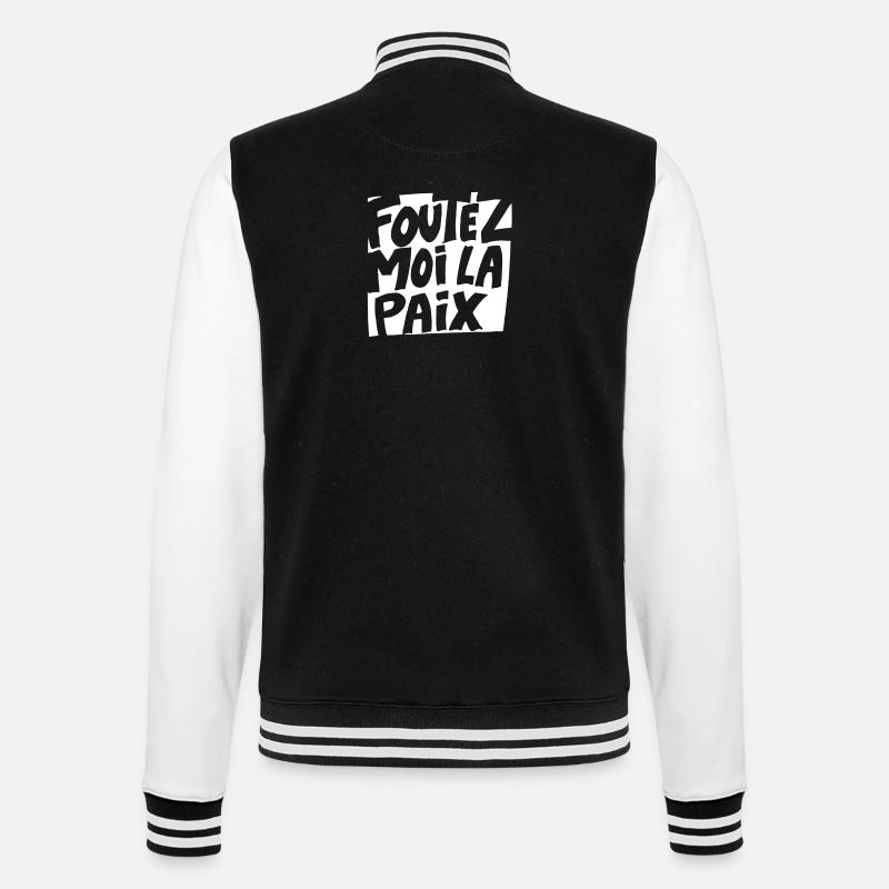 foutez-moi la paix white - Veste Teddy - noir/blanc