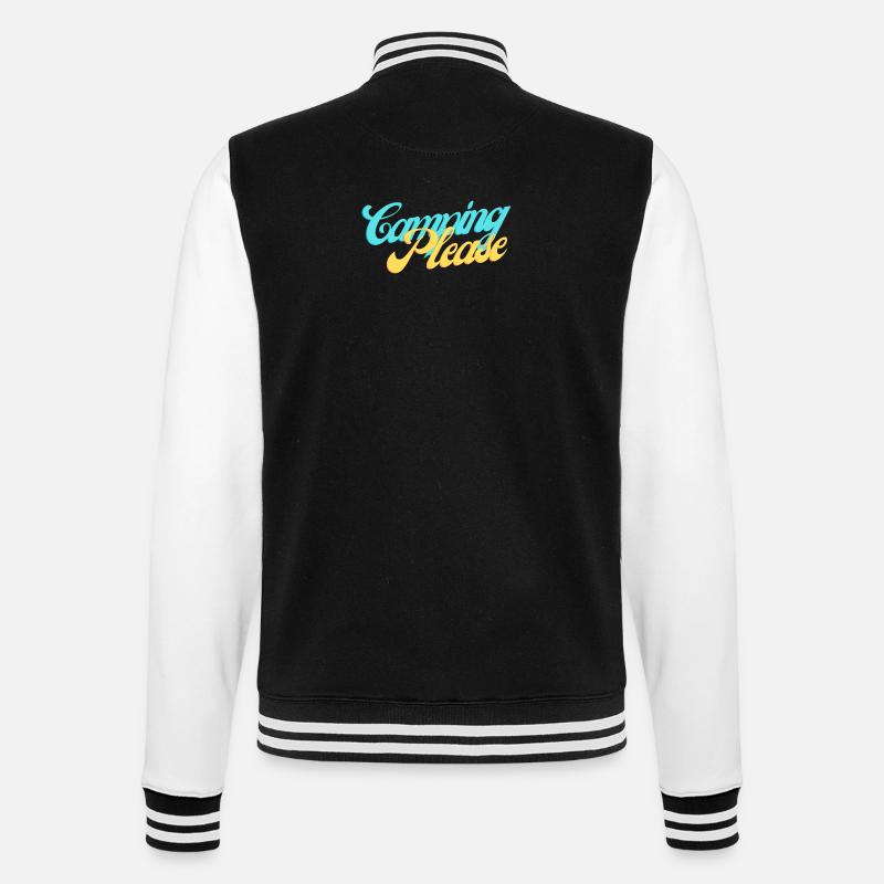 Camping Please Retro Script - College Sweat Jacket - black/white
