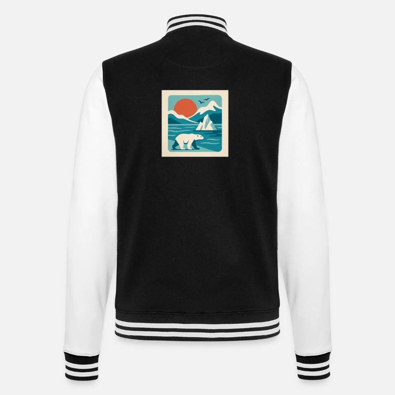 Polar Solitude – Arctic Retro Vibes - College Sweat Jacket - black/white