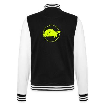 Schildkroete mit weissen Punkten | Vectorgraphic - College-Sweatjacke - Schwarz/Weiß - Hinten - Marisol (170cm)