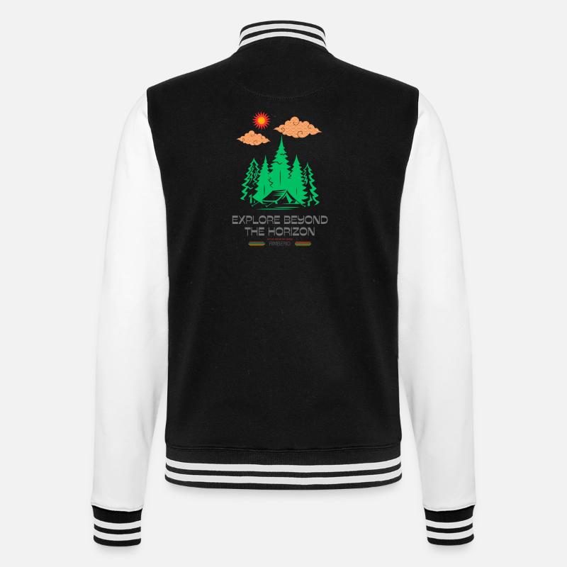 Explore Beyond the Horizon - College Sweat Jacket - black/white