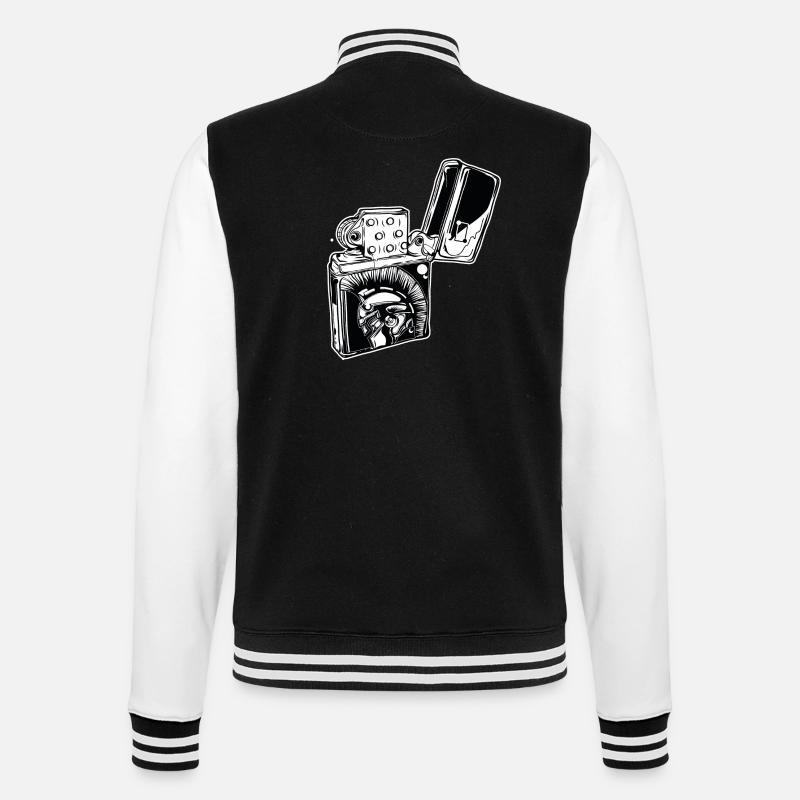 SHARP // Trojan // Feuerzeug - College-Sweatjacke - Schwarz/Weiß