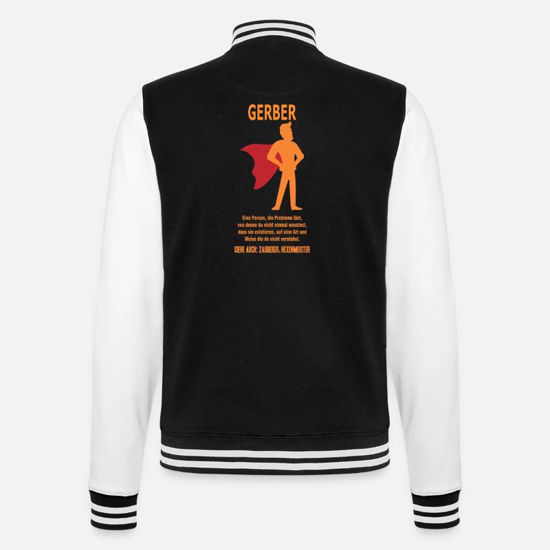 GERBER - College-Sweatjacke - Schwarz/Weiß