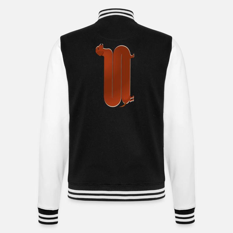 dackel - College-Sweatjacke - Schwarz/Weiß