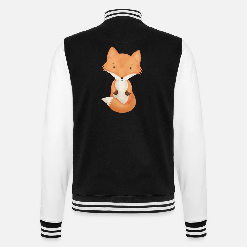 Fuchs - College-Sweatjacke - Schwarz/Weiß