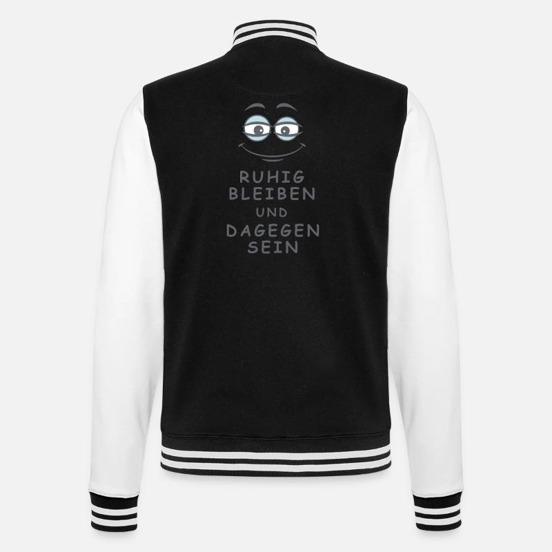Dagegen sein - College-Sweatjacke - Schwarz/Weiß
