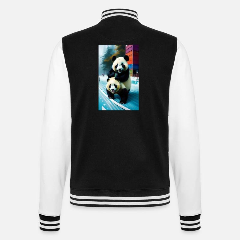 Panda´s is watching you - College-Sweatjacke - Schwarz/Weiß
