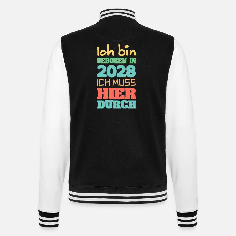 Bin 2028 - College-Sweatjacke - Schwarz/Weiß