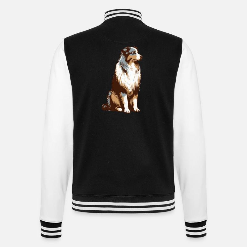 Australian Shepherd - College-Sweatjacke - Schwarz/Weiß