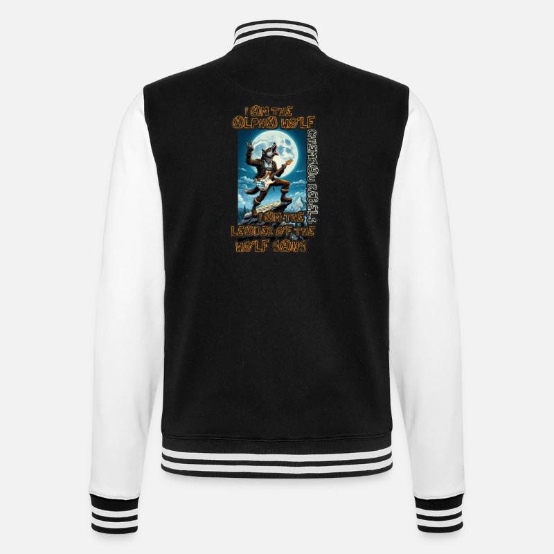 Alpha Wolf - College-Sweatjacke - Schwarz/Weiß