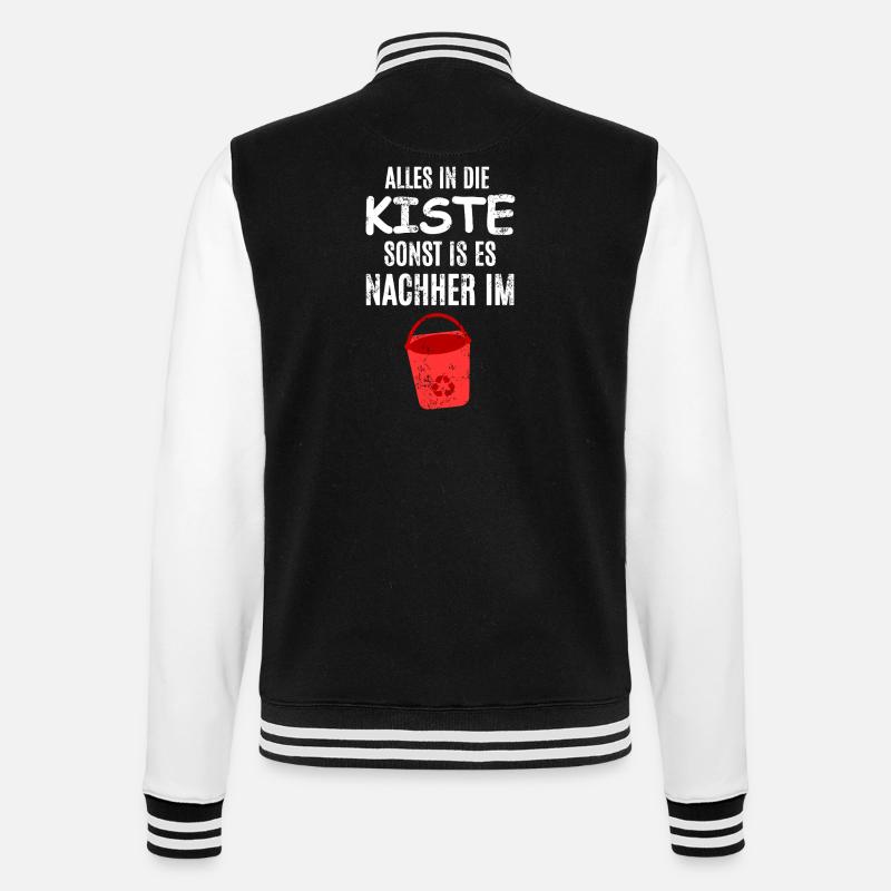 Alles im Eimer - College-Sweatjacke - Schwarz/Weiß