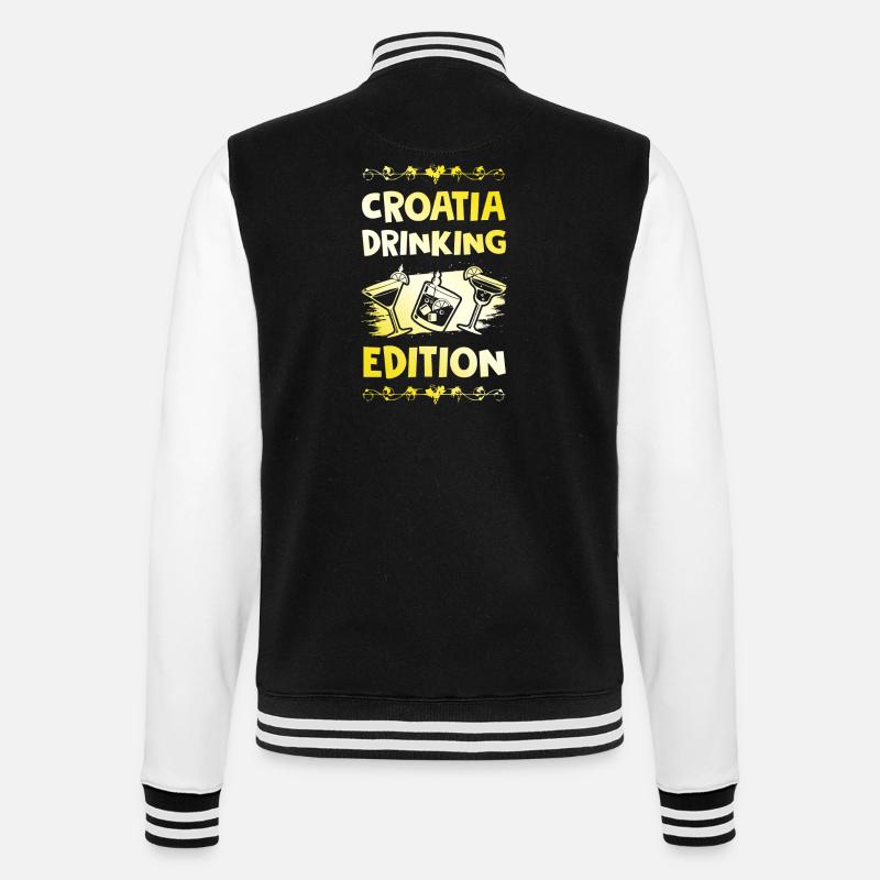 Croatia Drinking Saying - College Sweat Jacket - black/white