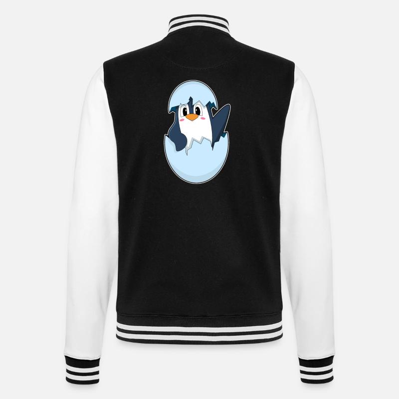 Penguin Eggshell - College Sweat Jacket - black/white