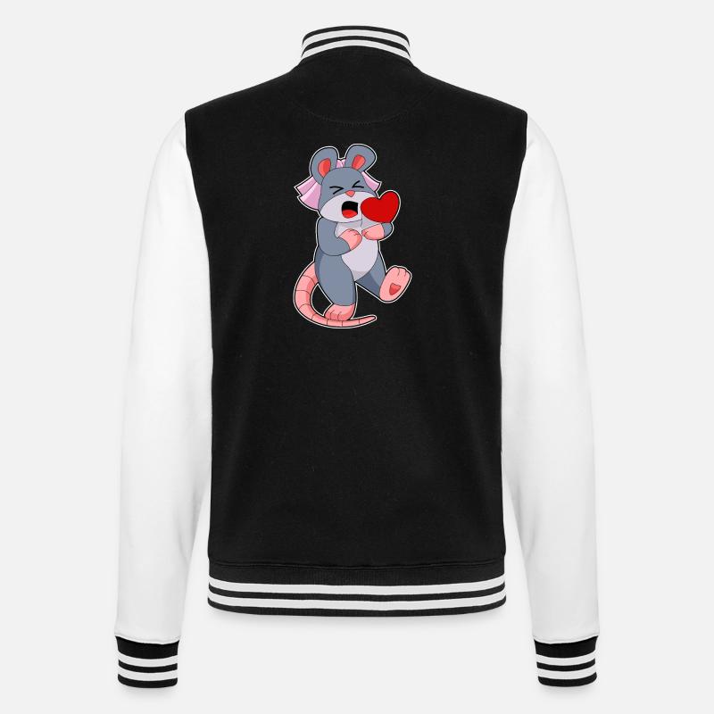 Mouse Bride Veil Wedding - College Sweat Jacket - black/white