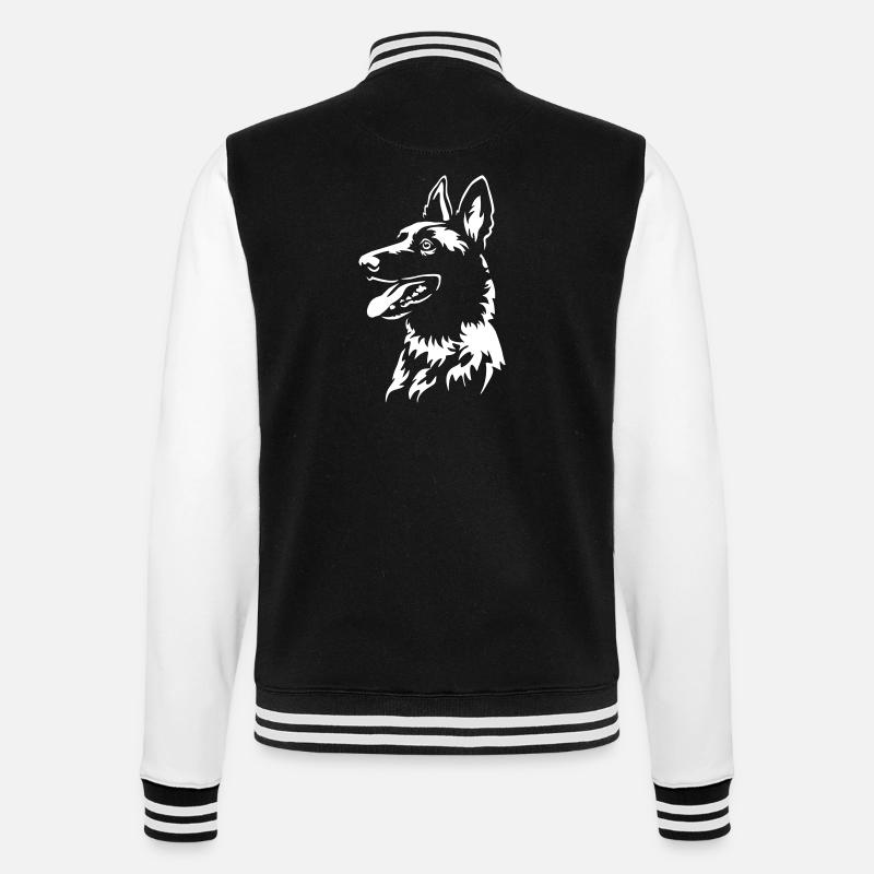 Malinois Head « Black Edition » - Veste Teddy - noir/blanc