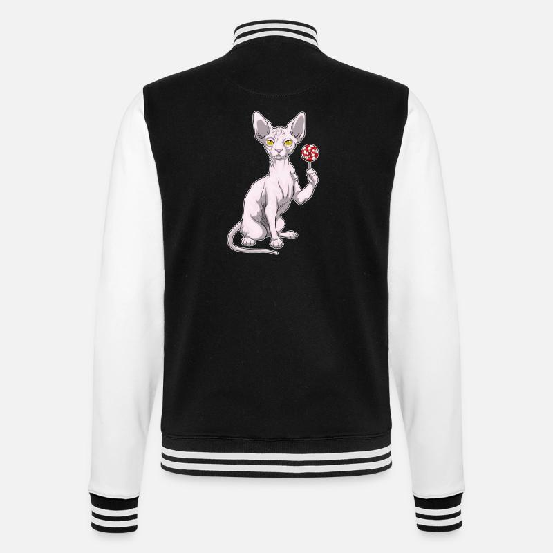Sucette Chat Sphynx - Veste Teddy - noir/blanc