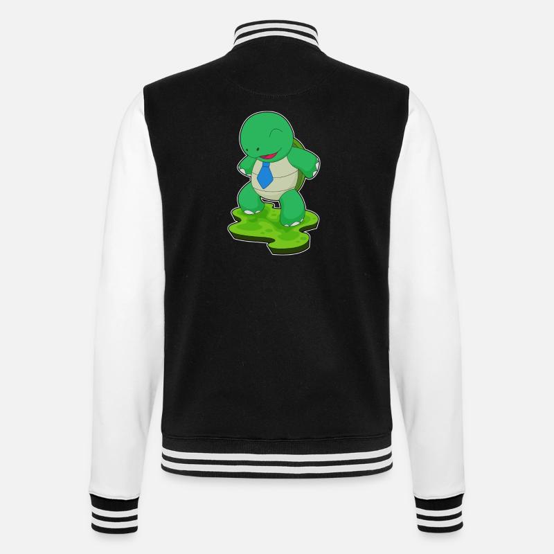 Turtle Necktie - College Sweat Jacket - black/white