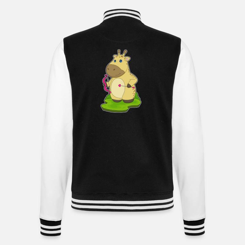 Giraffe Bogenschütze Bogen - College-Sweatjacke - Schwarz/Weiß