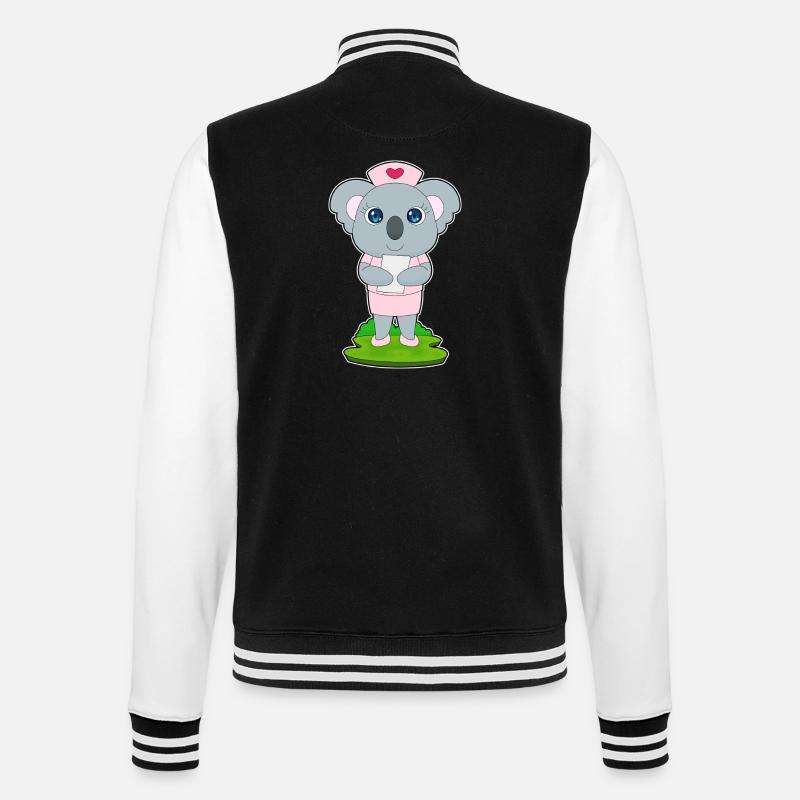 Koala Krankenschwester - College-Sweatjacke - Schwarz/Weiß