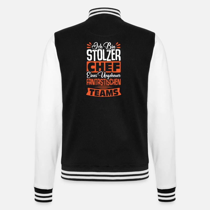 Stolzer Chef Chef Mann Abteilungsleiter Teamchef - College Sweat Jacket - black/white