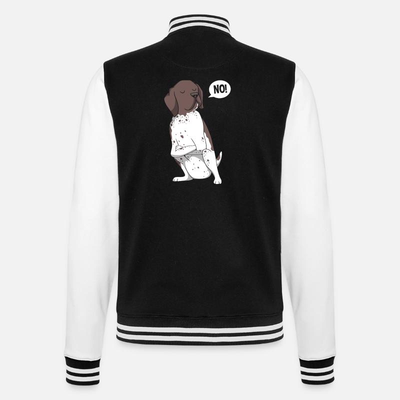 German Pointer Hund Deutsch Kurzhaar - College-Sweatjacke - Schwarz/Weiß