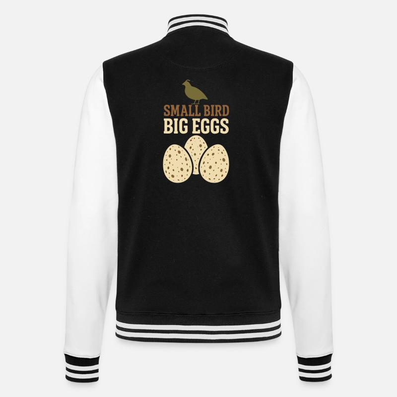 Quail Keeper Quail Farmer Backyard Quail - College Sweat Jacket - black/white