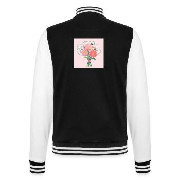 Muttertag Rosa Blumenstrauß - College-Sweatjacke - Schwarz/Weiß - Hinten - Marisol (170cm)