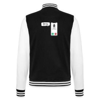 Golf ruft an - Sport Spruch - ApriNoeScor - College-Sweatjacke - Schwarz/Weiß - Hinten - Marisol (170cm)