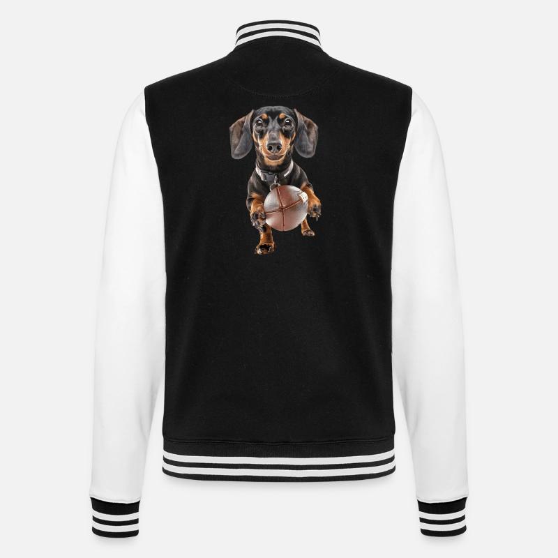 Dachshund - College Sweat Jacket - black/white
