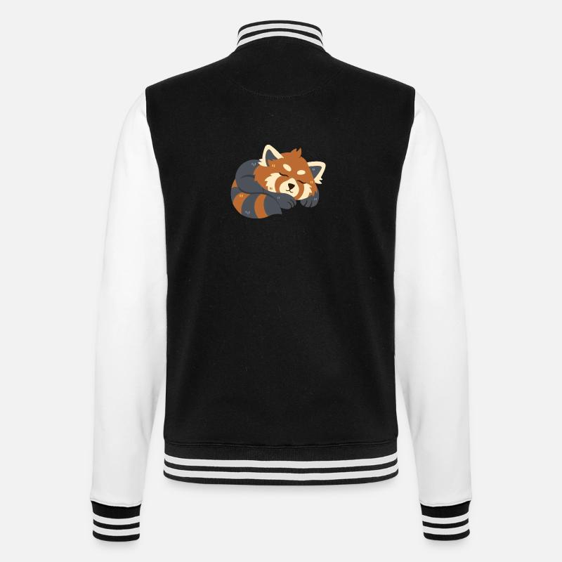 Roter Panda schläft - College-Sweatjacke - Schwarz/Weiß